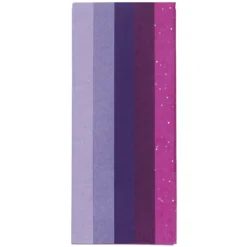 Silkepapir 5 ark à 70×50 cm, lilla miks. 14 g/m²