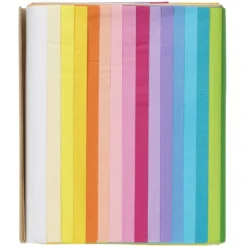Silkepapir 68 ark à 70×50 cm, pastellfarger. 17 farger, 4 av hver. 14 g/m²