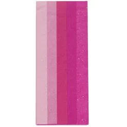 Silkepapir 5 ark à 70×50 cm, rosa miks. 14 g/m²