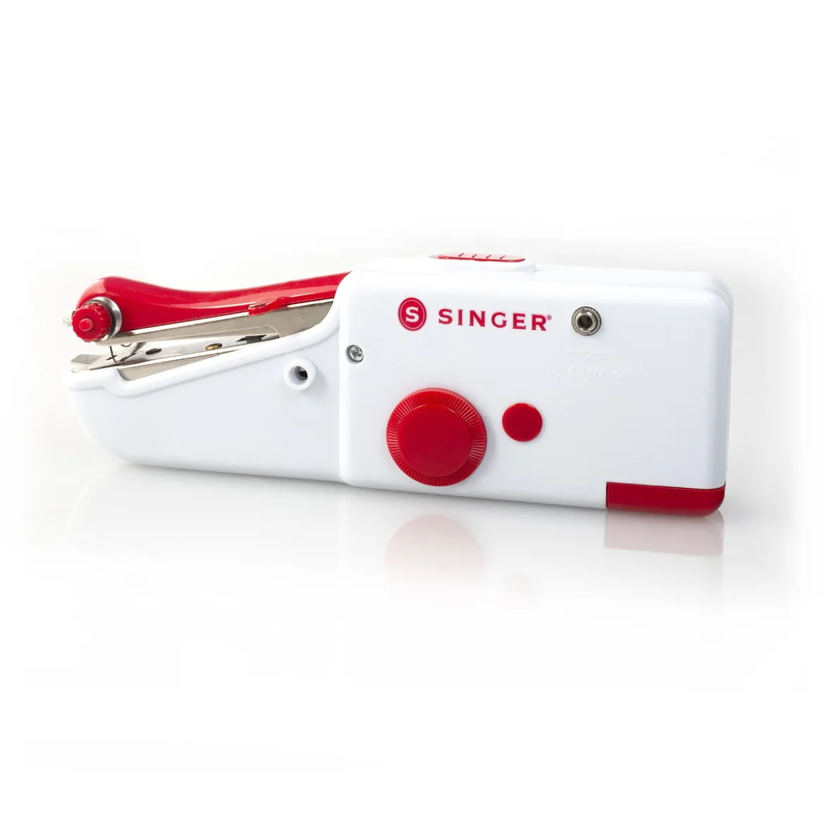 Singer håndholdt symaskin i lite format – perfekt for reiser eller enklere syprosjekter. Størrelse: 21×5×7 cm