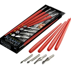 Skrapekniv med håndtak 5-pk