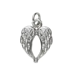 Sølvfarget anheng / charm englevinger 12×16 mm