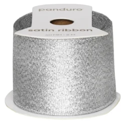 Sølvfarget glitterbånd – 8 m langt 40 mm bredt
