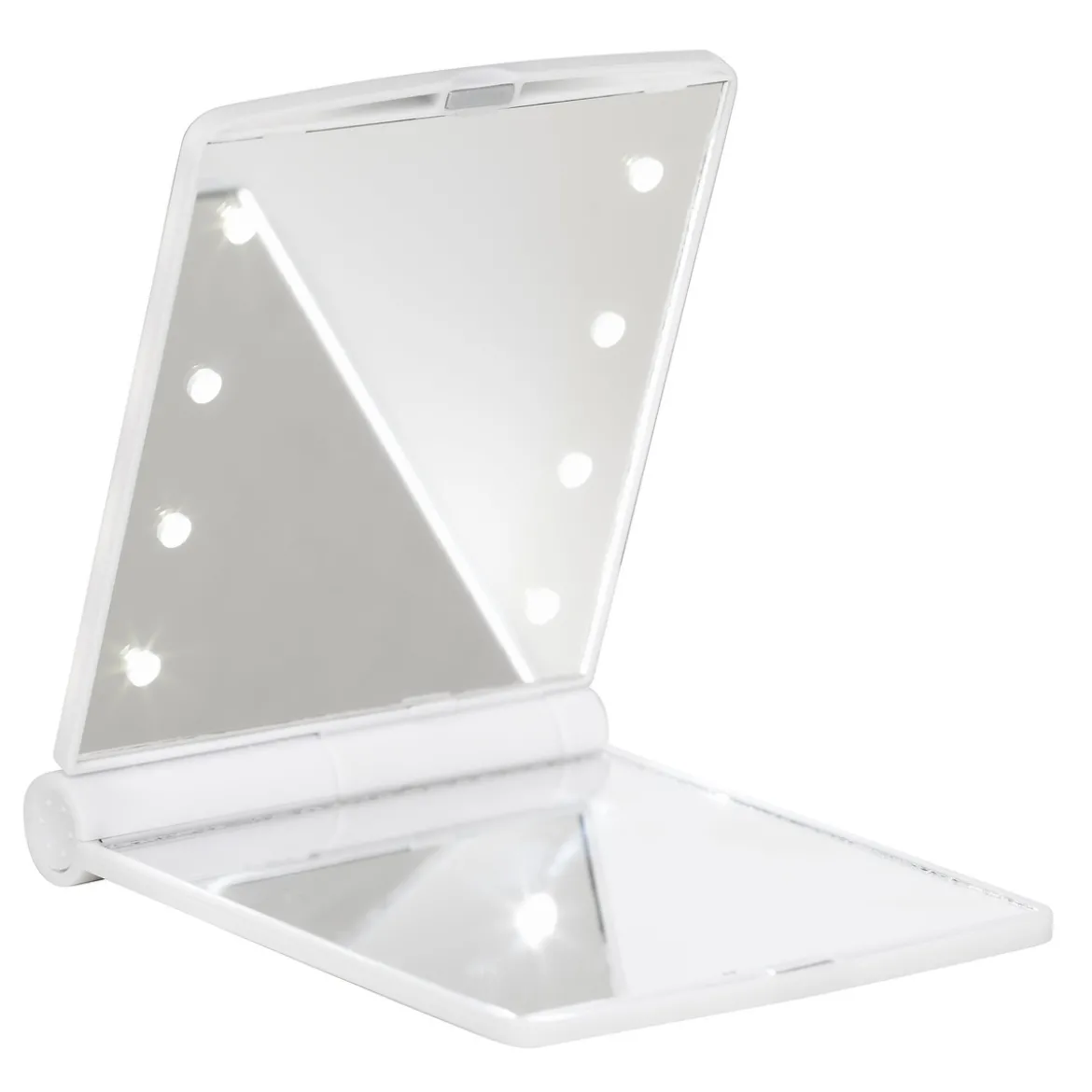 Sminkespeil med lys Mini – 8,5×11×1 cm sammenslått