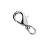 Smykkelås karabin med motring, lengde 12 mm – sølvfarget messing, 30 stk. låser med motringer