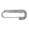 Smykkelås sikkerhetsnål med gnistrende steiner sølvfarget 26x10 mm