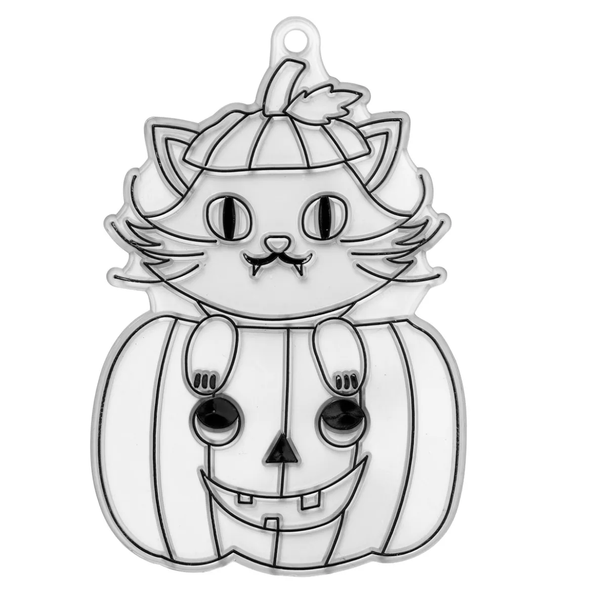Solfanger katt i gresskar til Halloween 7,5×10,5 cm