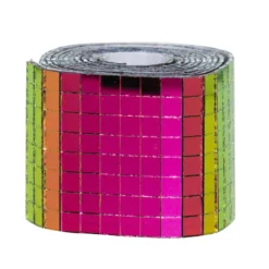 Speilmosaikk av flerfarget glass på rull, selvklebende, 800 stk. 5×5 mm ruter