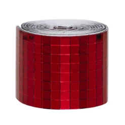 Speilmosaikk av rødt glass på rull, selvklebende, 800 stk. 5×5 mm ruter