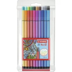 Stabilo Pen 68 Sett, 20-pakning penner med 1 mm spiss.