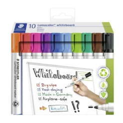 Staedtler Lumocolor Whiteboard Markers, sett med 10 whiteboard-penner