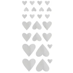 Stickers Hjerter Sølv 4 ark