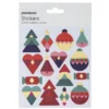 Stickers Jul, klassiske grafiske motiver, 3 ark med til sammen 45 klistremerker