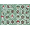 Stickers Jul, 24 klistremerker med nisser og julestemning, tallene 1–24. 2 stk. 15×21 cm ark
