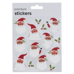 Stickers Jul, klistremerker semitransparente nisser, 9 stk. + 5 stk. kristtornblader