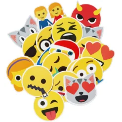 Stickers med smilefjes og emojier – ca. 50 morsomme klistremerker