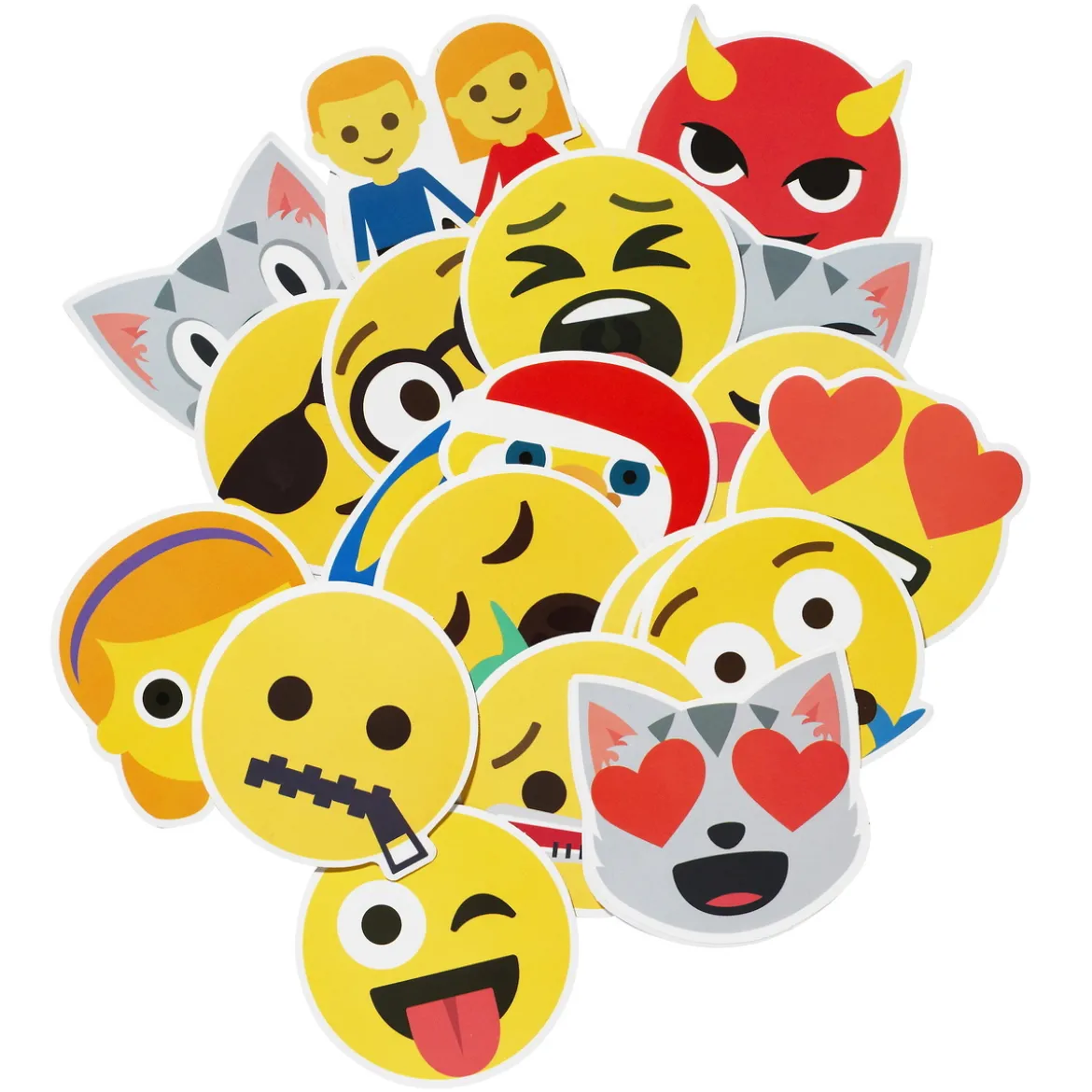 Stickers med smilefjes og emojier – ca. 50 morsomme klistremerker