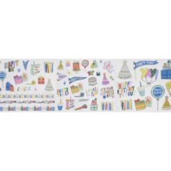 Stickers Partytime, festlige klistremerker, 3 ark à 13,5×12 cm