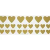 Stickers Scratch off, 24 gullfargede, hjerteformede klistremerker som kan skrapes bort