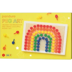 Stiftperler 250 stk. Ø13 mm i 7 ulike farger samt perleplate 19×13,5 cm