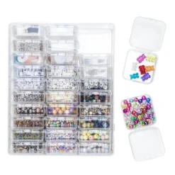 Stor boks med 30 blandede perler