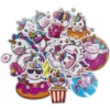 Store klistremerker med kawaii enhjørninger og unicorns, 50 stk.