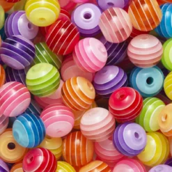 Stripete perler, fargerike stripeperler med sjikt, ca. 50 stk. med diameter 10 mm