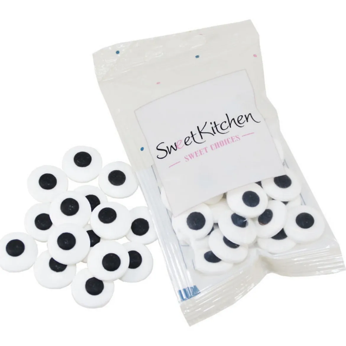 Sukkerøyne Ø18 mm, godteriøyne for dekorasjon av kaker og muffins. 35 gram