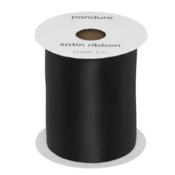Svart satengbånd – 73 mm bredt og 5 meter langt