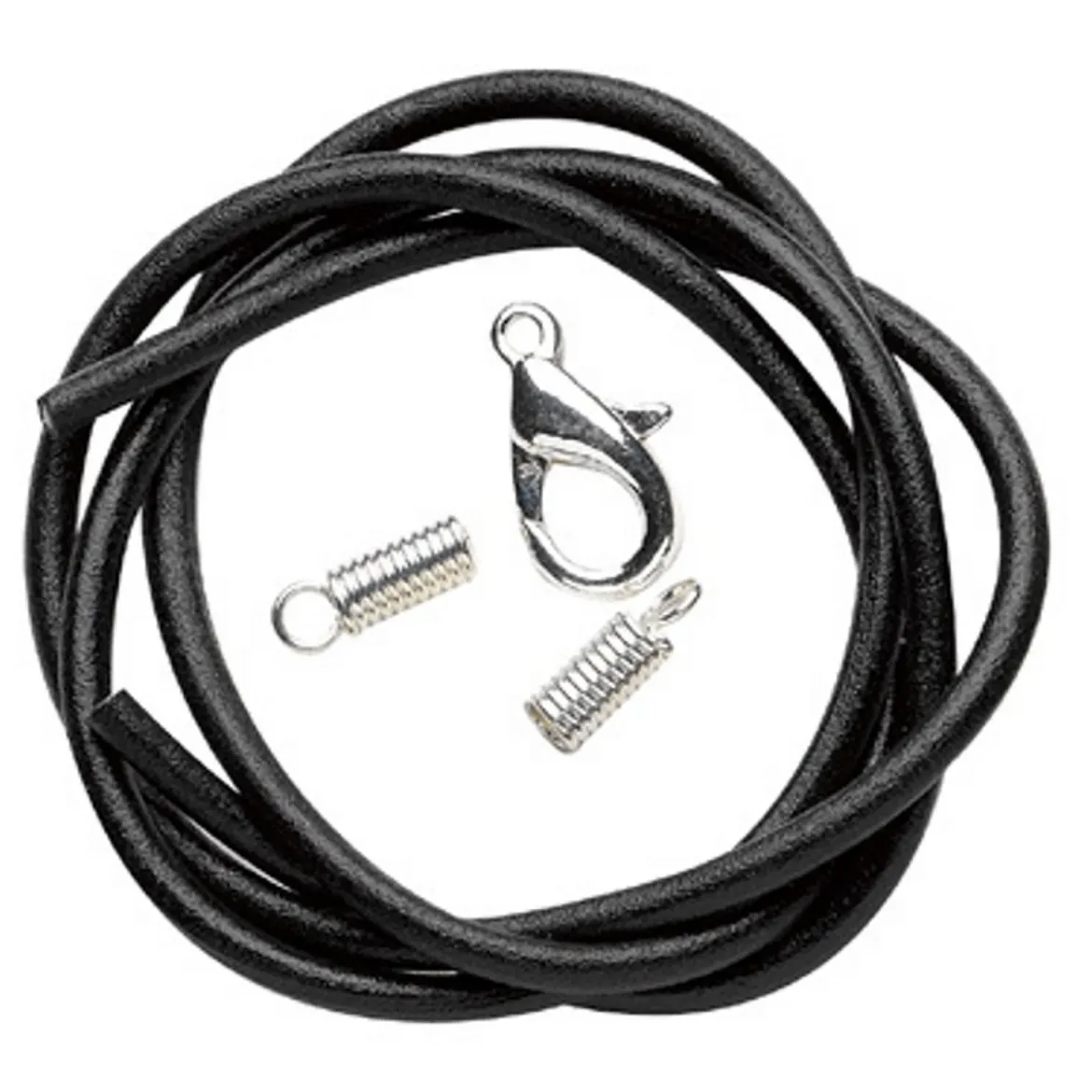 Synt skinnsnor Sort 2mm m lås