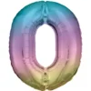 Tallballong 86 cm høy rainbow, tallet 0 – pynt bursdagsselskapet!