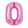 Tallballong 66 cm høy, rosa metallic 0-tall – pynt til bursdagsfesten!