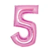 Tallballong 66 cm høy, rosa metallic 5-tall – pynt til bursdagsfesten!
