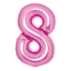 Tallballong 66 cm høy, rosa metallic 8-tall – pynt til bursdagsfesten!