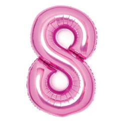 Tallballong 66 cm høy, rosa metallic 9-tall – pynt til bursdagsfesten!