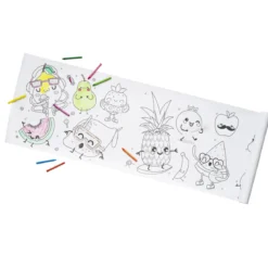 Tegnerull Happy Fruit, fargelegg en mengde festlige frukter – rullen er 40×300 cm