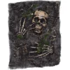 Tekstilduk med skjelett og dødninghode til Halloween-bordet ca. 38×53 cm