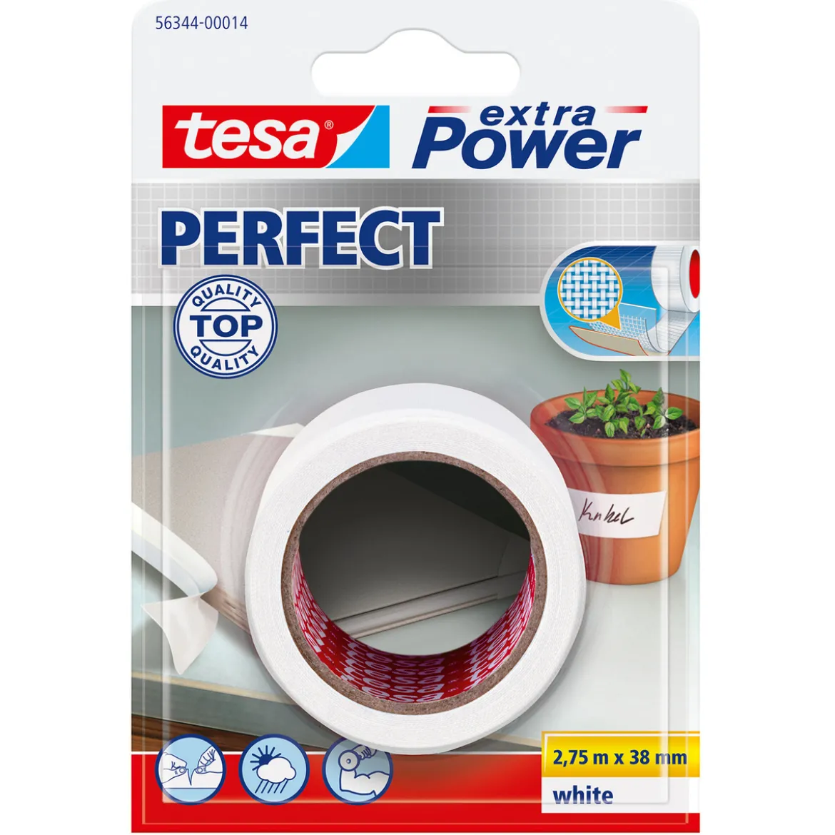 Tesa Extra Vevteip 38mm Hvit