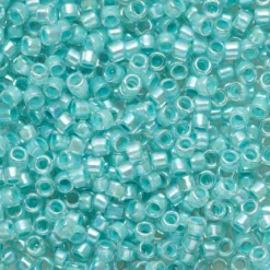 TOHO-perler 11/0 – aquagrønn rainbow, 793 IC rainbow crystal/pale turquoise-lined