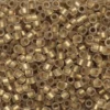 TOHO-perler 11/0 – gull transparent matt, 989FM Frosted gold-lined crystal