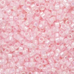 TOHO-perler 11/0 – lyserosa rainbow, 780 IC rainbow crystal/bubble gum-lined