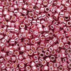 TOHO-perler 11/0 – rosa metallic, PF553 PF galvanized pink lilac
