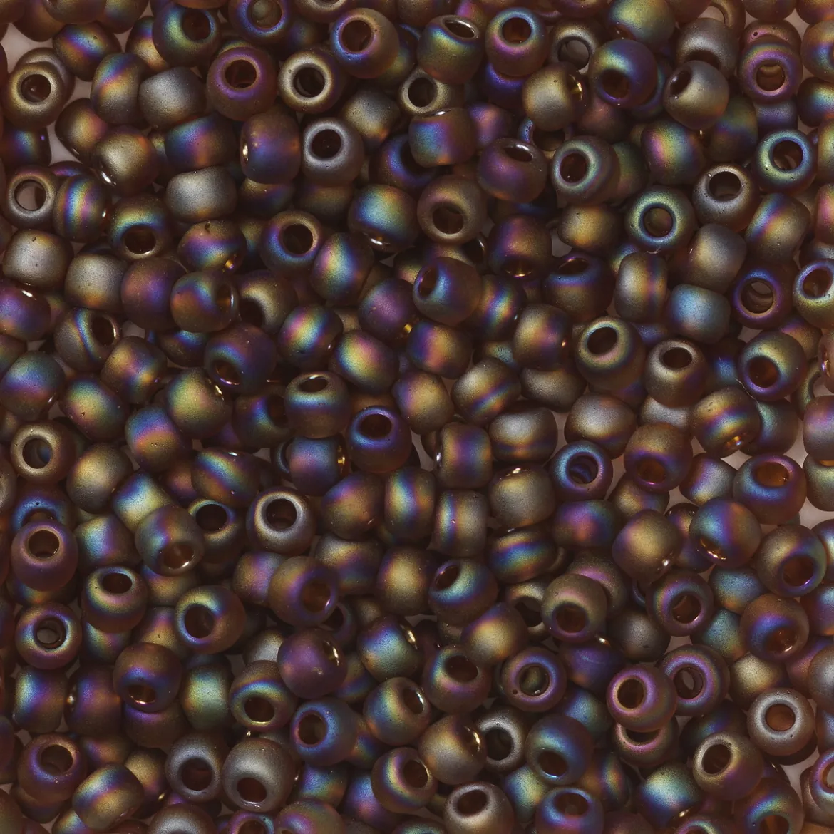 TOHO-perler runde 11/0 – blåbrun, 177F Transparent rainbow frosted smoky topaz