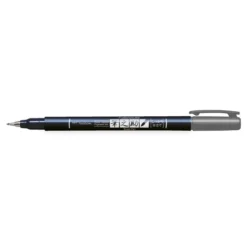 Tombow Brush Fudenosuke Hard Tip, penn med hard penselspiss og grått blekk