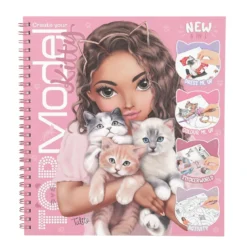 TOPModel aktivitetsbok Kitty + 5 ark med klistremerker, 47 sider, 20,2×22,2 cm