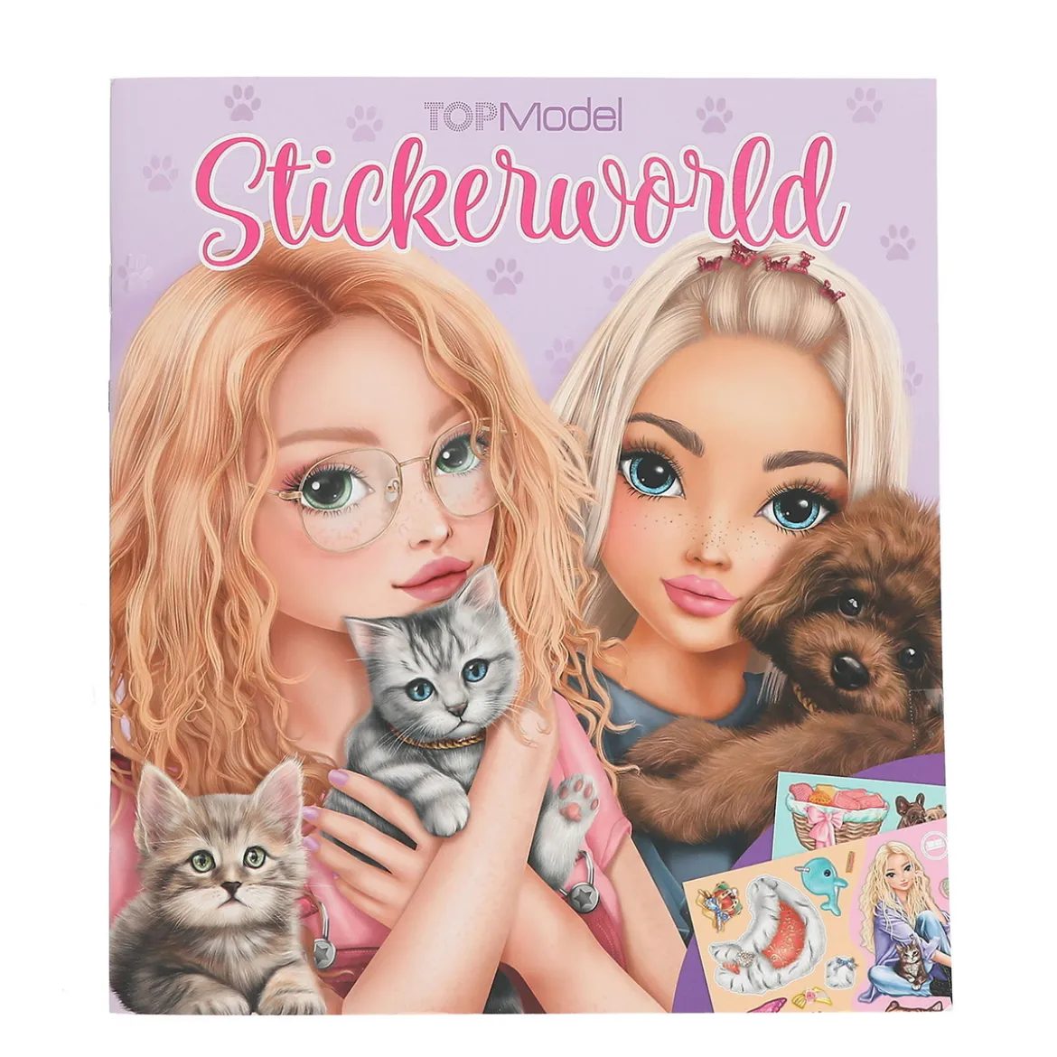 TOPModel Sticker Kitty Doggy – klistremerkebok med søte katter og hunder! 20 sider