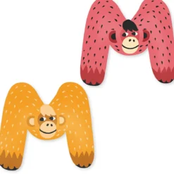 Trebokstav dyremotiv 7 cm - M – pris per stykk