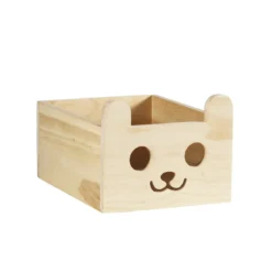 Treoppbevaring med bamseansikt og ører, 15,5×20×9 (12) cm