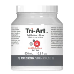 Tri-Art Gel Medium Gloss 500 ml, blankt gelbasert fortykningsmiddel for akrylmaling