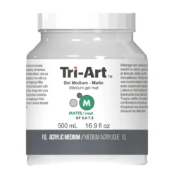 Tri-Art Gel Medium Matte 500 ml, matt gelbasert fortykningsmiddel for akrylmaling